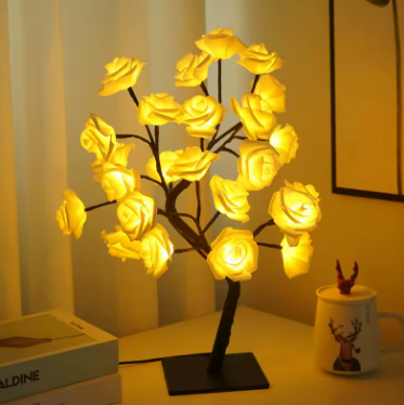 Table Lamp Rose Flower Tree