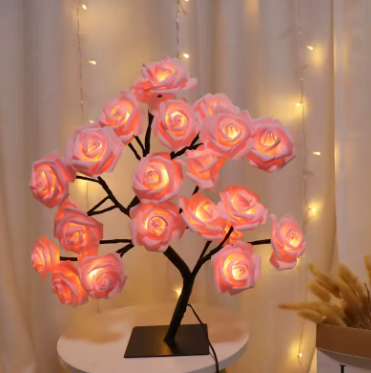 Table Lamp Rose Flower Tree