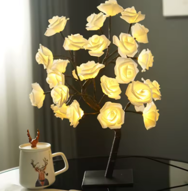 Table Lamp Rose Flower Tree
