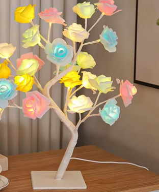 Table Lamp Rose Flower Tree